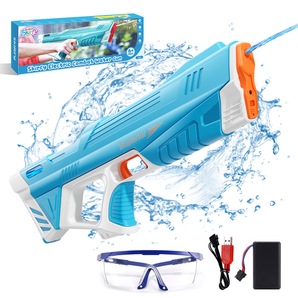 Skirfy Electric Water Gun,Pool Beach Outdoor Party Toys Kids Ages 8-12,Squirt 39 Ft Range,Battery Powered Squirt Gun,Automatic Gun,Auto Suction Guns for Adults&Kids,Water Blaster